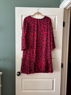 Ann Taylor Red and Black Leopard Print Shift Dress -